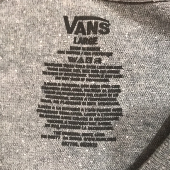 Vans NEW Gray & Black “Off the Wall” Double Sided Screen Print Tee size L - Picture 5 of 7